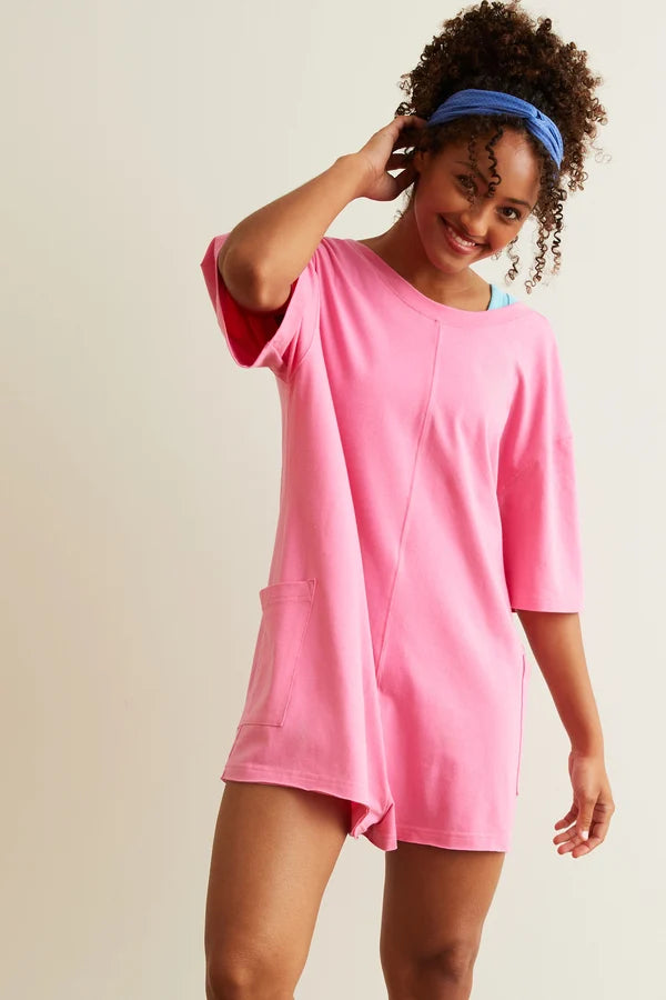 Hot Pink Hot Shot Tee Romper