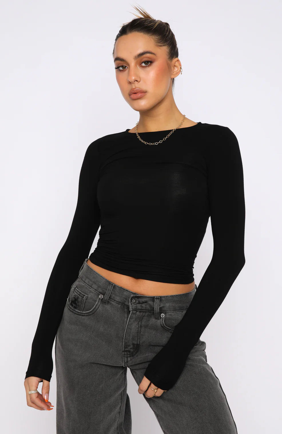 Basic Crewneck Long Sleeve Top