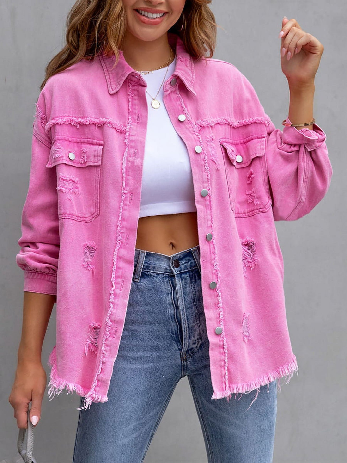 Frayed Denim Jacket