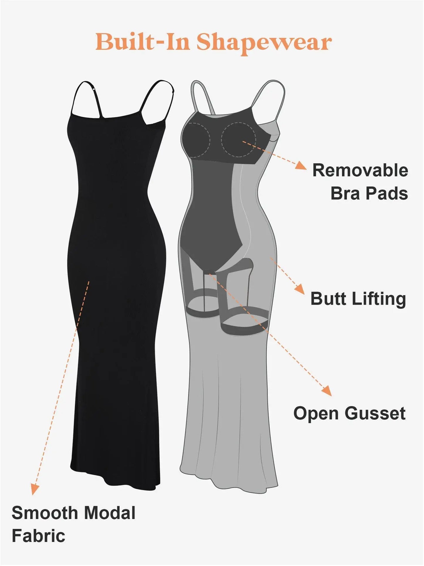 Midnight Maxi Built-In Shapewear Dress