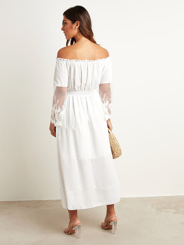 Off-Shoulder Lace Sundress