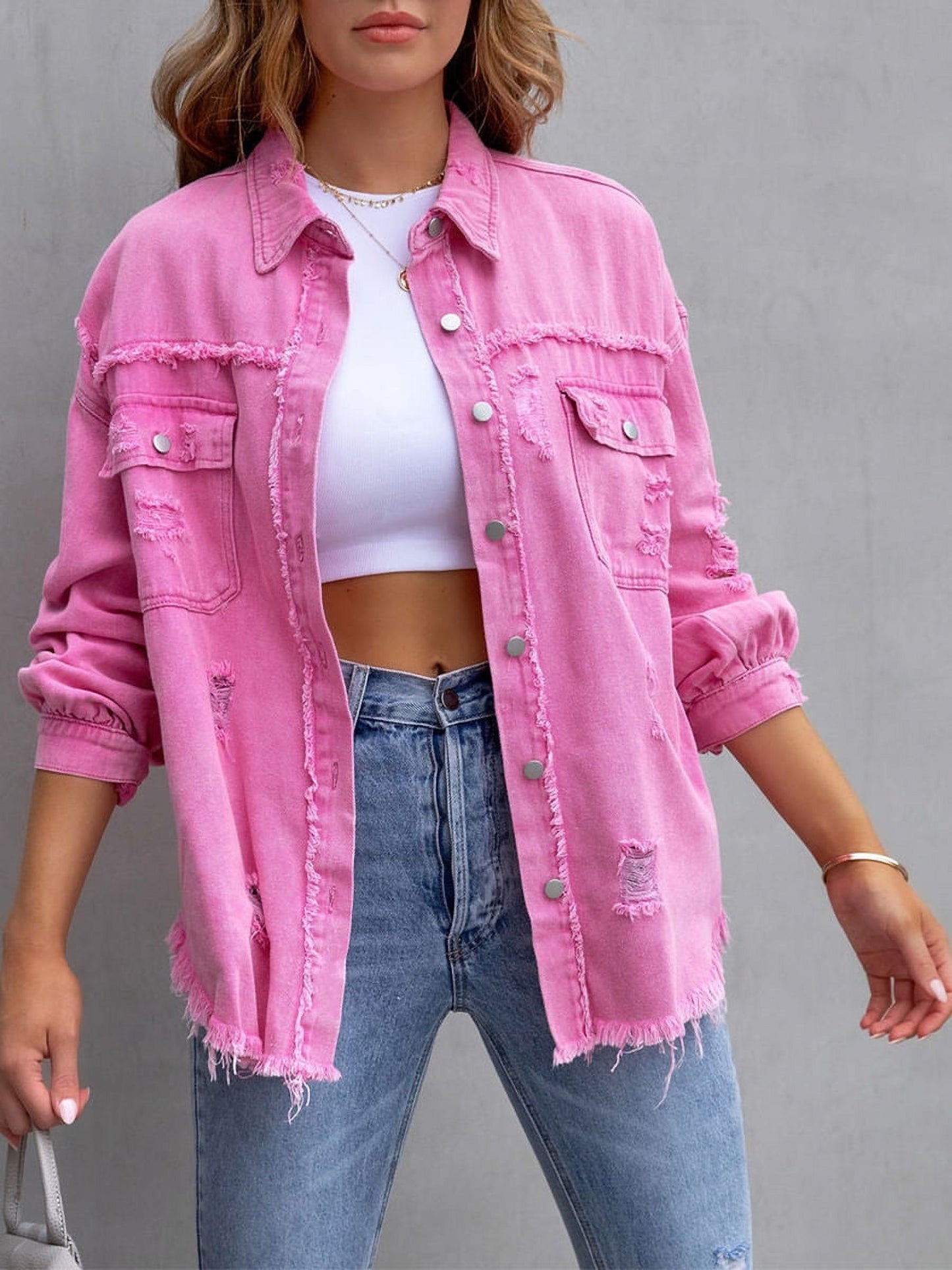 Frayed Denim Jacket