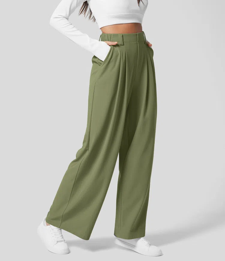 Green Wide Leg Pants