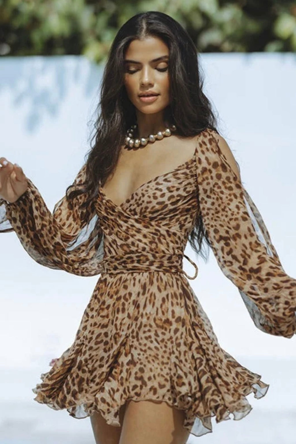 Leopard Flow Wrap Dress