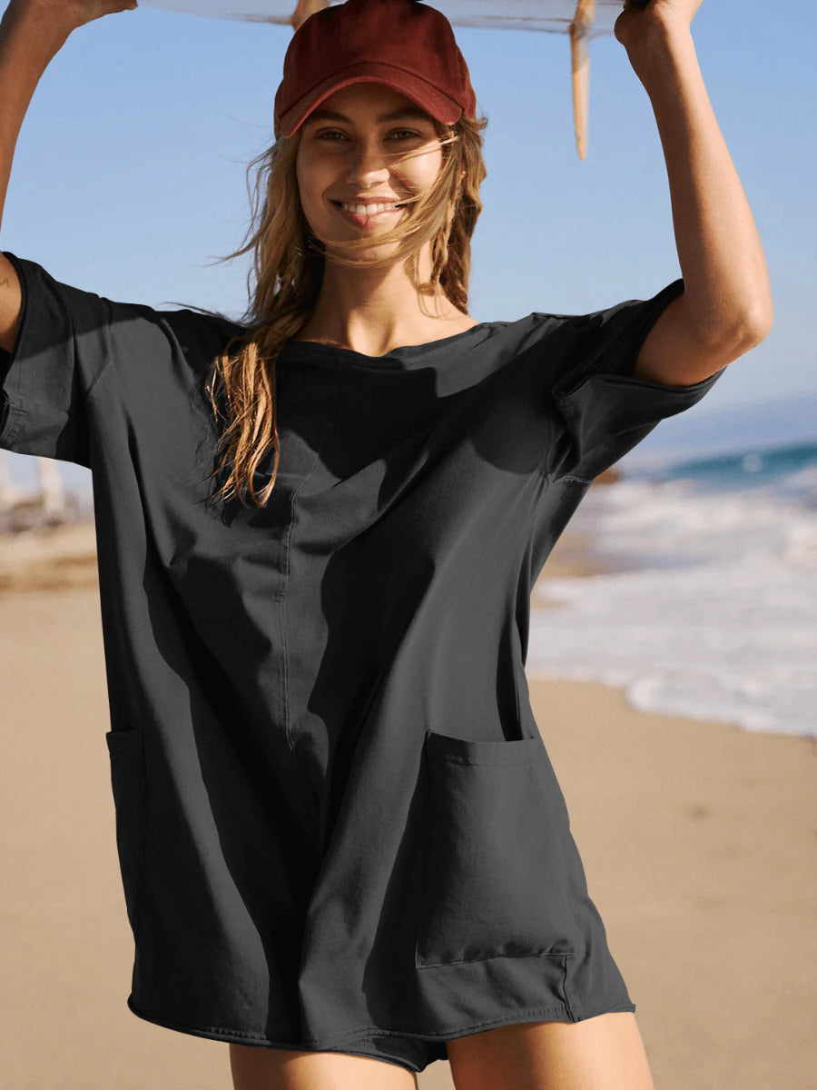 Black Hot Shot Tee Romper