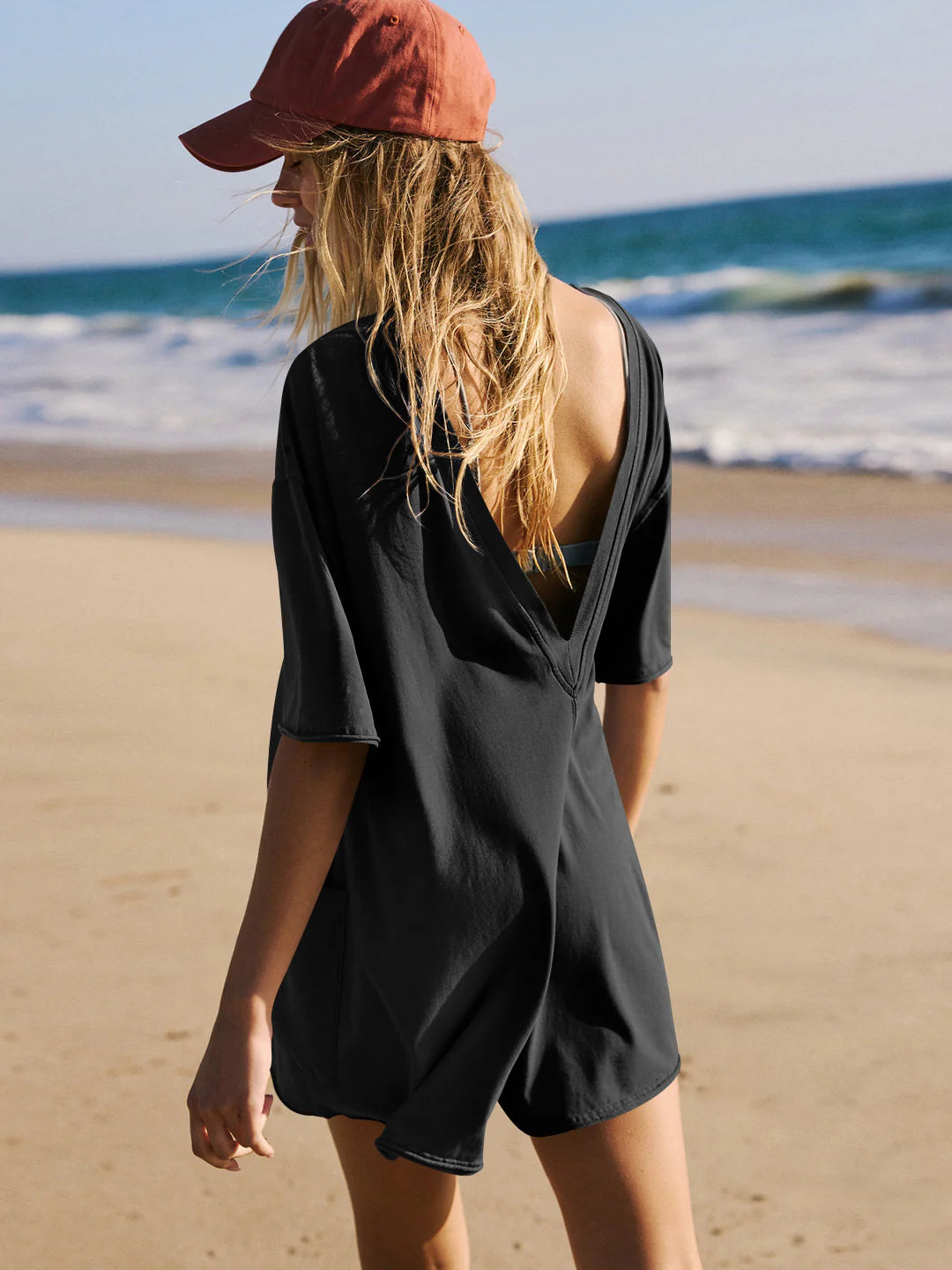 Black Hot Shot Tee Romper