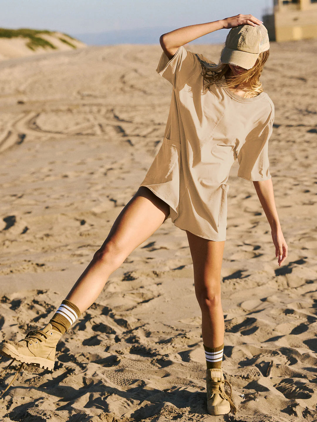 Khaki Hot Shot Tee Romper