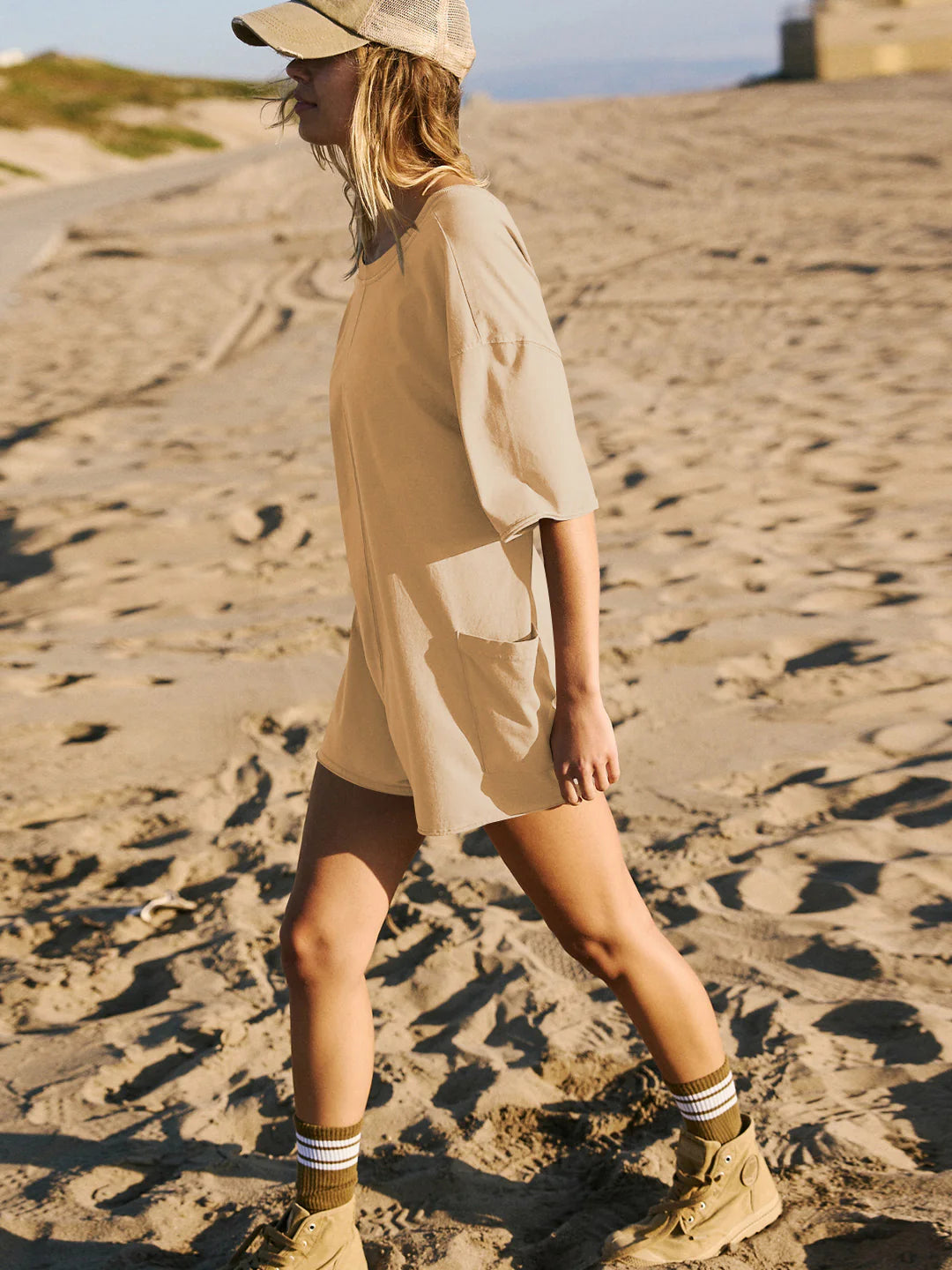 Khaki Hot Shot Tee Romper