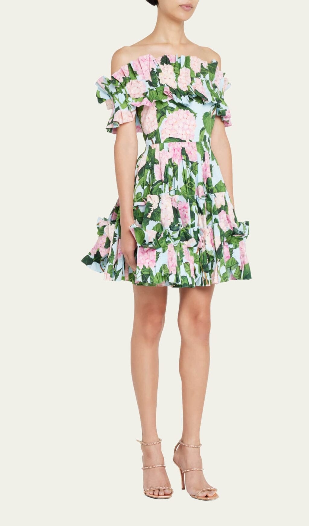 Floral Ruched Cotton Dress