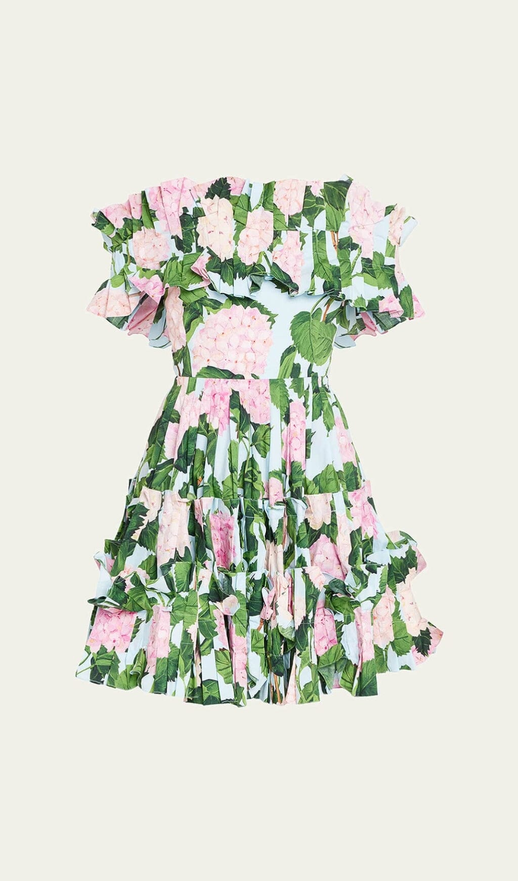 Floral Ruched Cotton Dress