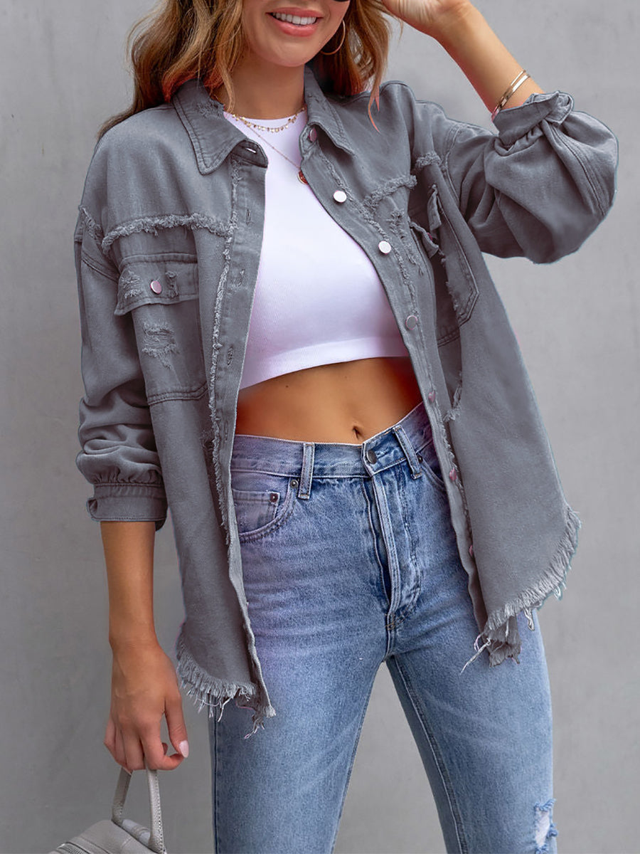 Frayed Denim Jacket