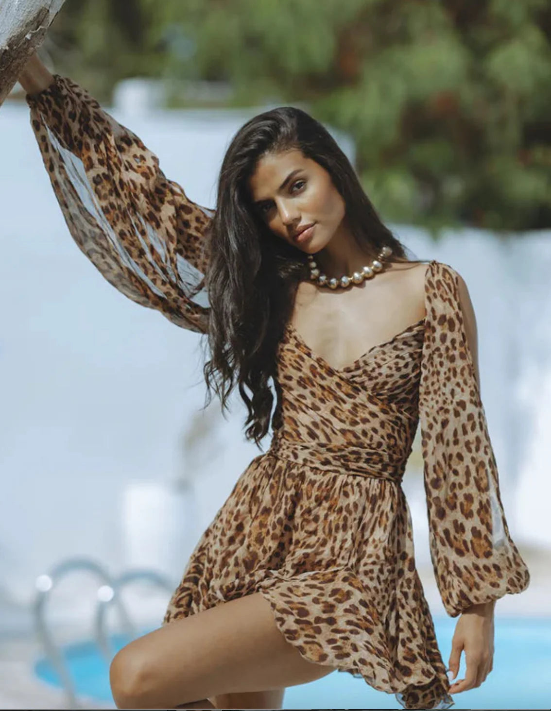 Leopard Flow Wrap Dress