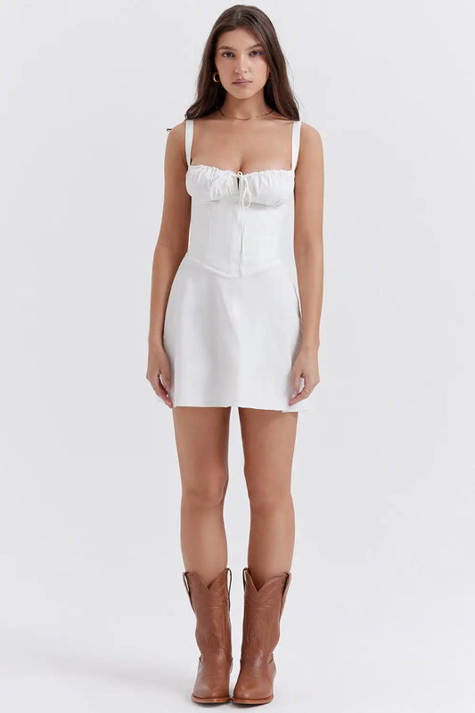 White Corset Mini Dress