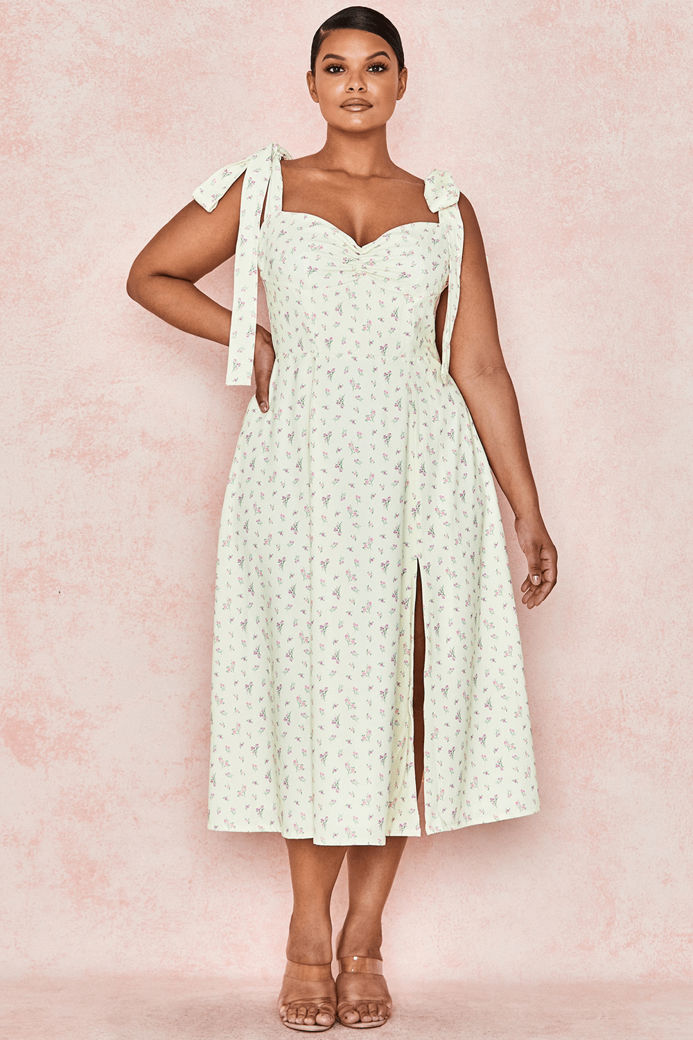 Lemon Flower Tie-Strap Dress