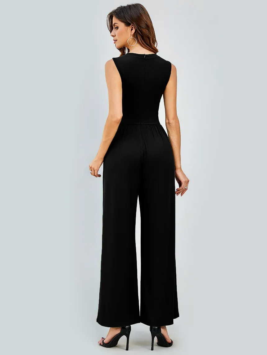 Black Ribbed Jumpsuit