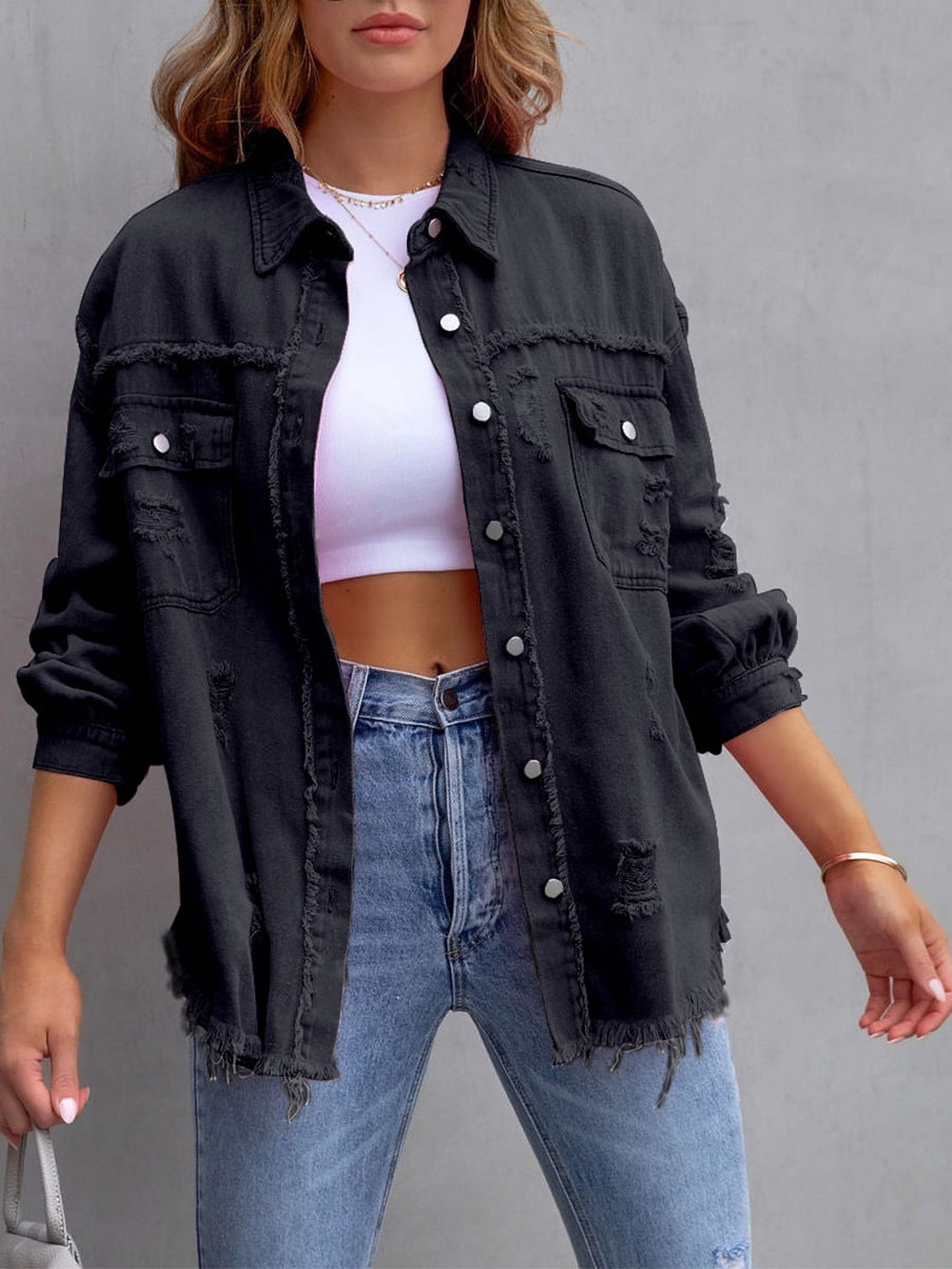 Frayed Denim Jacket